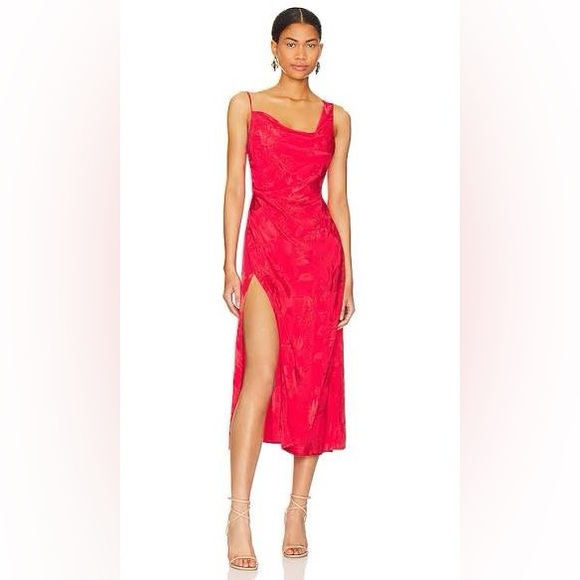 For Love And Lemons Dresses & Skirts - For Love & Lemons Ilana Midi Dress in Red / Size S